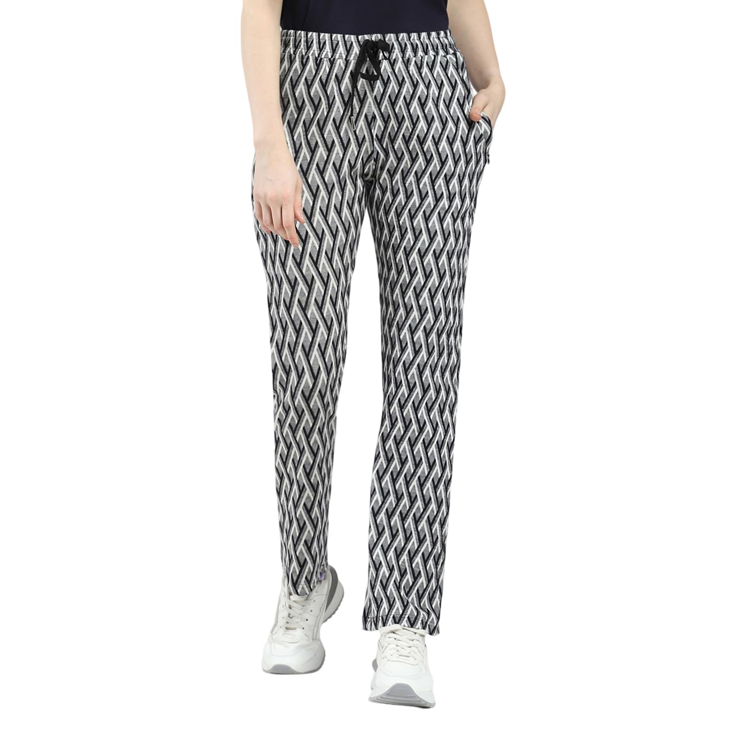 Women Regular Fit Track Pant | Self Design Pattern | Drawstring Closure | Comfortable Activewear Lower for Women | Lounge & Gym Wear for Women's-image-45