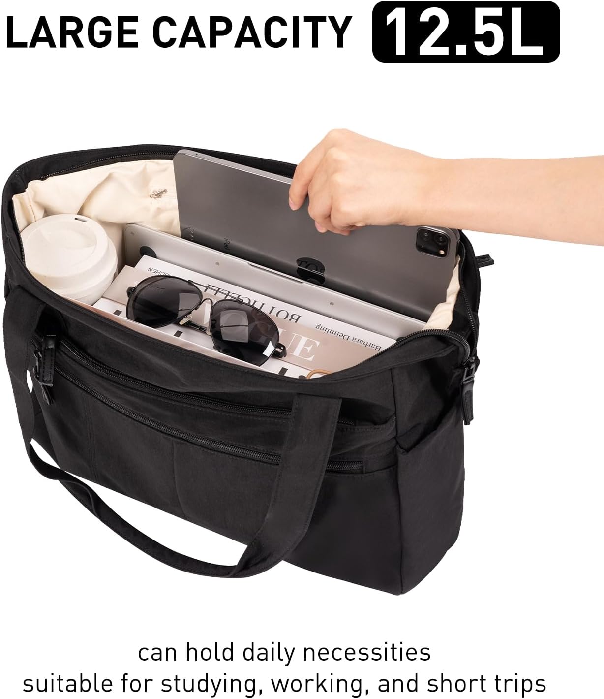 Tote Bag for Women Shoulder Bag Work Bags with Zipper Lightweight Handbags for Travel,Work,School - Image 4