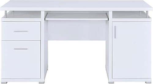 Miniatura 5 de Escritorio para computadora, Madera, Blanco crudo Blanco,Capuccino,https://www.amazon.com/dp/undefined