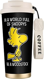 タンブラー スヌーピー ウッドストック コーヒーカップ 500ml マグカップ コンビニカップ ストロー付き 蓋付き 保温 保冷 真空断熱 ステンレス製 おしゃれ 水筒 魔法瓶 直飲み プレゼント