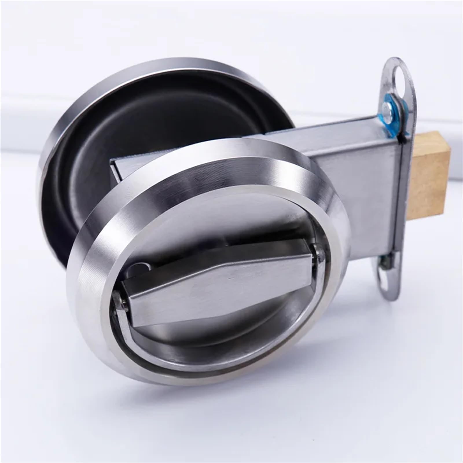 Cerraduras de anillo de tracción de puerta invisibles, cerradura de puerta oculta, cerradura de puerta corrediza, manijas de puerta de madera, manija montada en superficie, 1 pieza(Lock body)