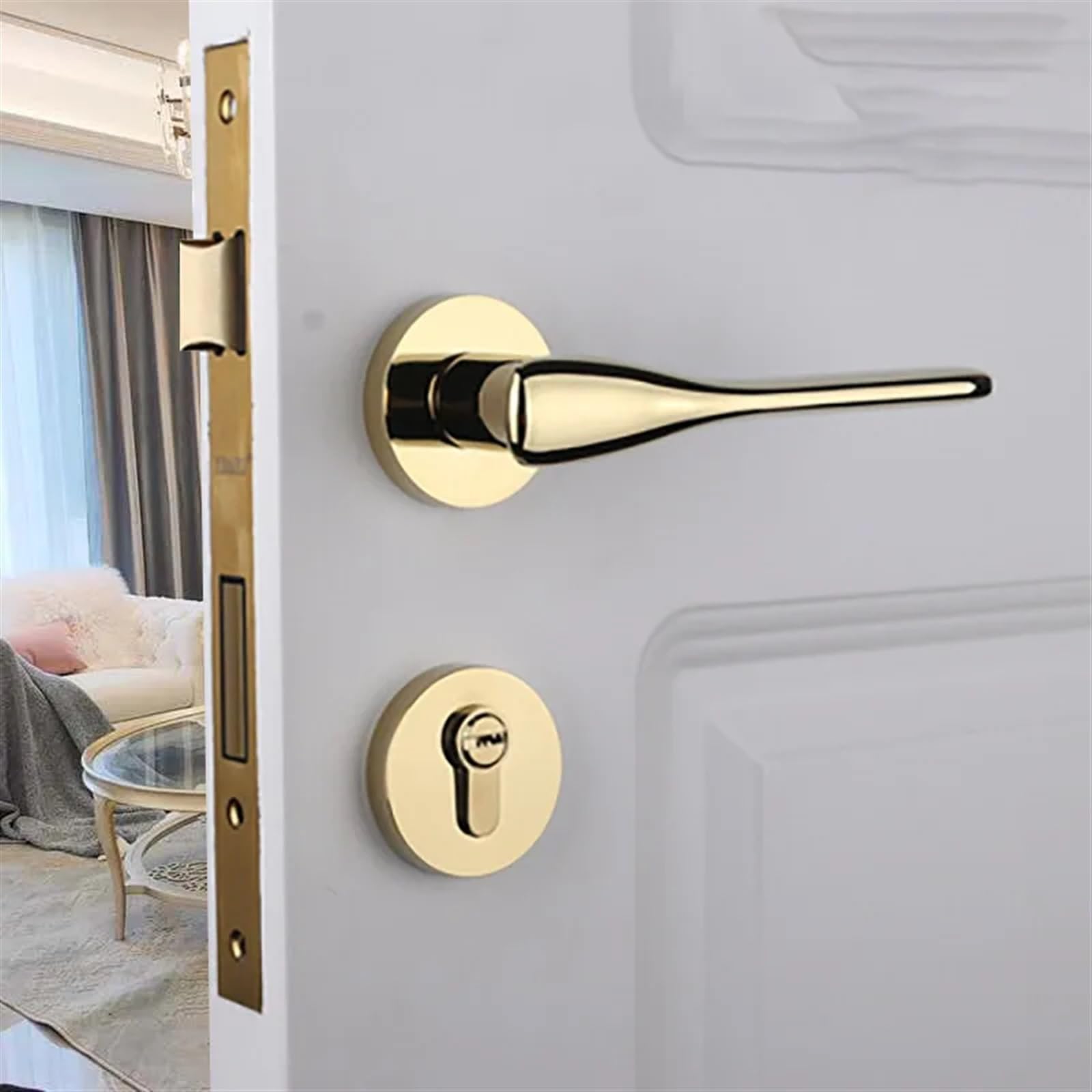 Serrure de porte intérieure silencieuse magnétique pour chambre design nordique