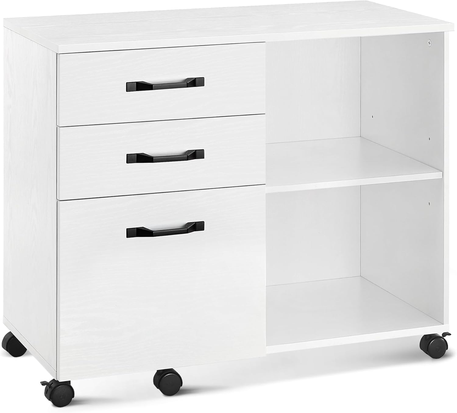 VASAGLE Rollcontainer Mit 5 Schubladen - Mobiler Aktenschrank Für Büro