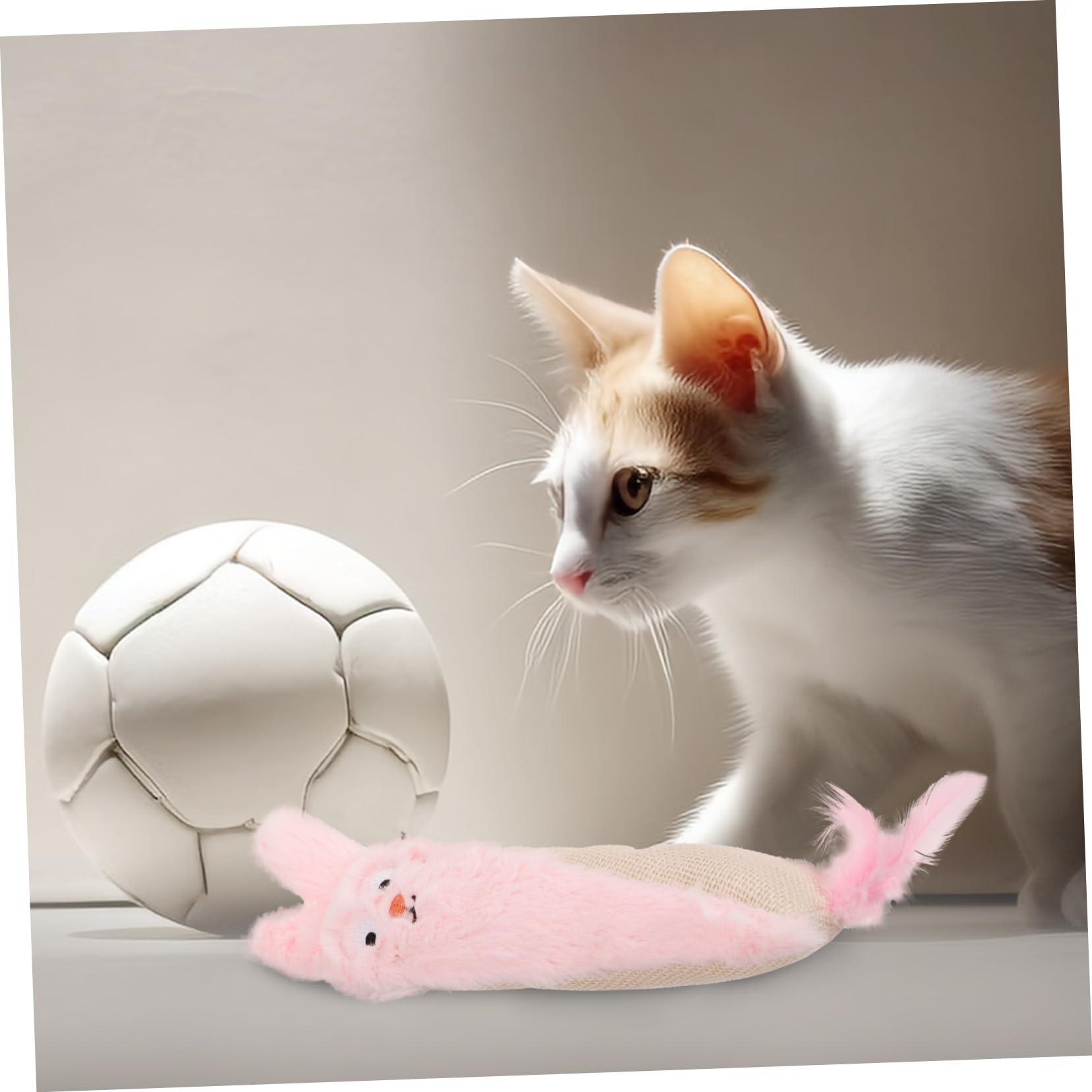 POPETPOP Jouet Herbe à Chat avec Papier Froissé Jouet Interactif Peluche à Mâcher pour Chat