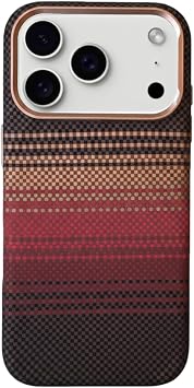 KZY İletişim iPhone 17 ProMax ile uyumlu M-Safe Şarj Özellikli İnce Yapılı Karbon Kevlar Kılıf - Kahverengi
