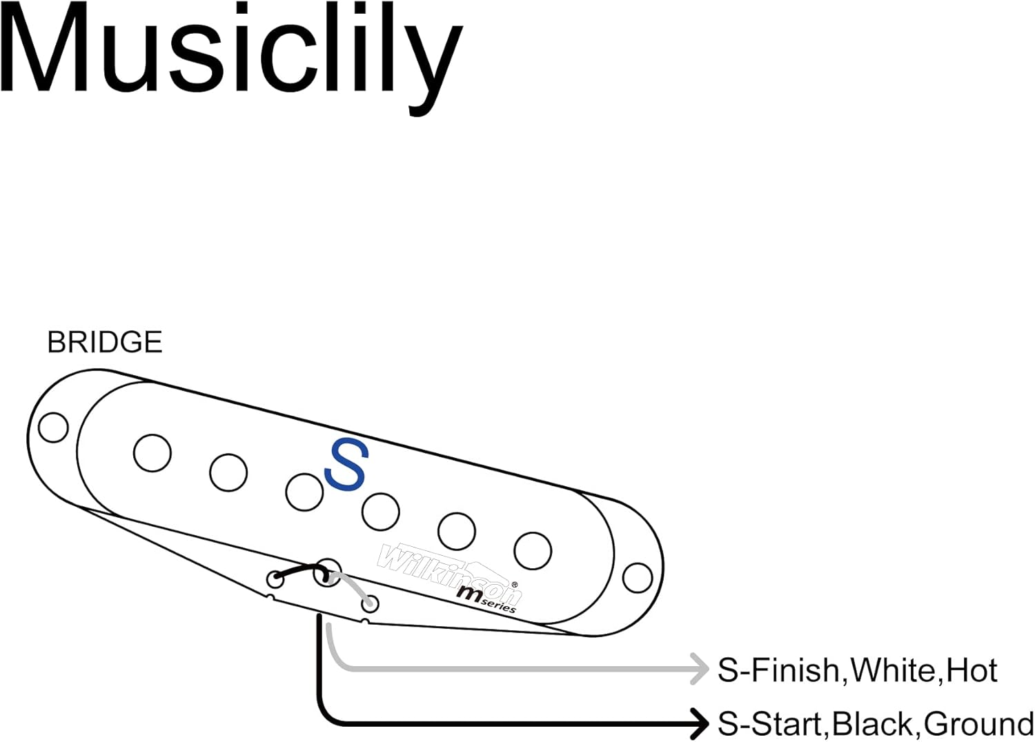 Wilkinson M Series High Output Alnico 5 ST Single Coil Bridge Pickup for Strat Style Electric Guitar, Cream