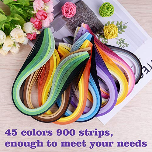 Tuparka B6080TKJYB 19 Pcs Paper Quilling Kits 45 Colors 900 Strips Quilling Art Paper Diy Craft thumb #1