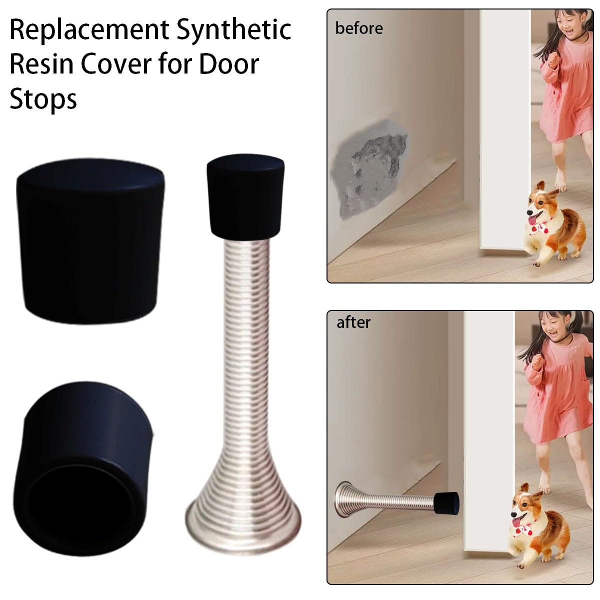 20 PCS Door Stop Caps, Door Stopper Tips Caps, 0.39 Inch