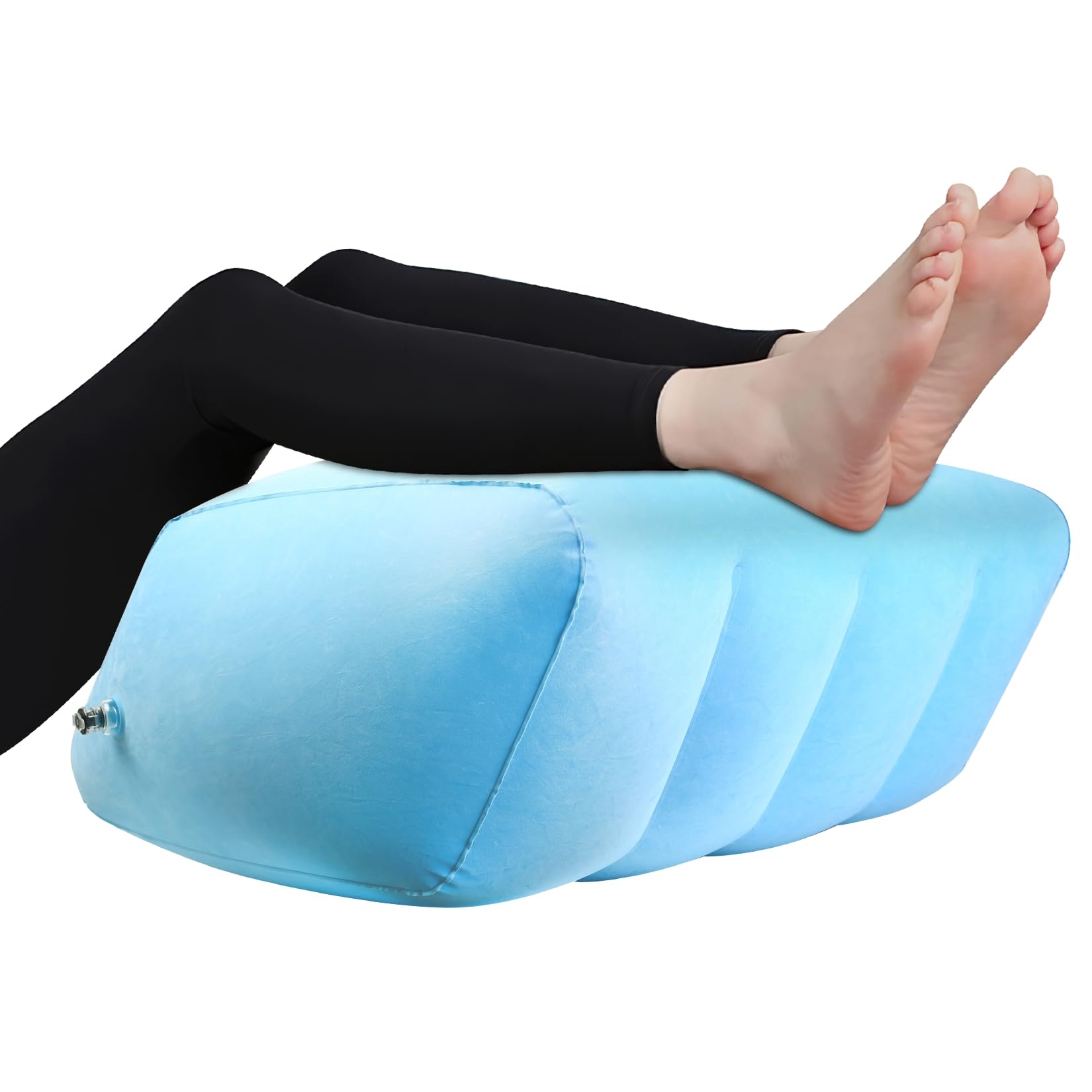 Fulushouxi Almohada para Piernas, Almohadas Inflables de Cuña, Cojín para Piernas Dormir, Almohada Cuña Elevar Piernas, Almohada para Rodillas, Mejorar Circulación Sanguínea, Reducir Hinchazón（Azul）