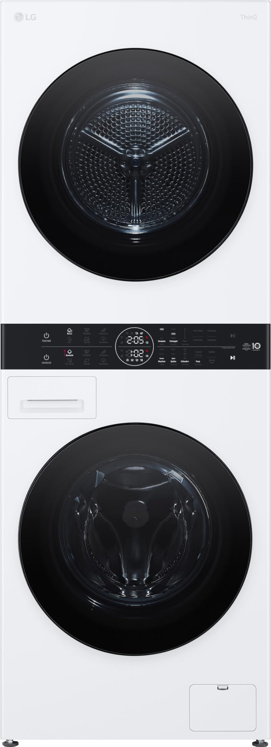 LG WT1210WWF WashTower, Waschmaschine (12 kg, EEK A-10%) und Trockner (10 kg, EEK C) mit One-Touch-Display, TurboWash 360°, AI DD, Dual Inverter Wärmepumpe, Weiß