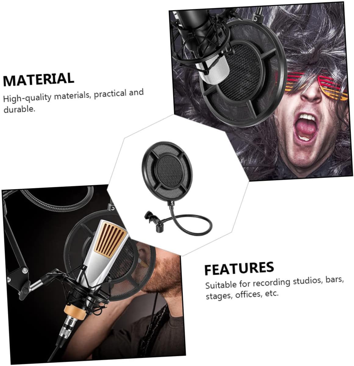 1pc Protect Your Studio Mic Reusable Black Microphone Cover Blowout Preventer