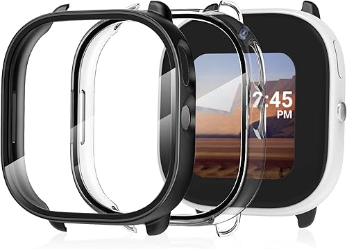 Miniatura 8 de Paquete de 2 fundas protectoras para Verizon Gizmo Watch 3, protector de pantalla de policarbonato duro, protector de pantalla de vidrio templado