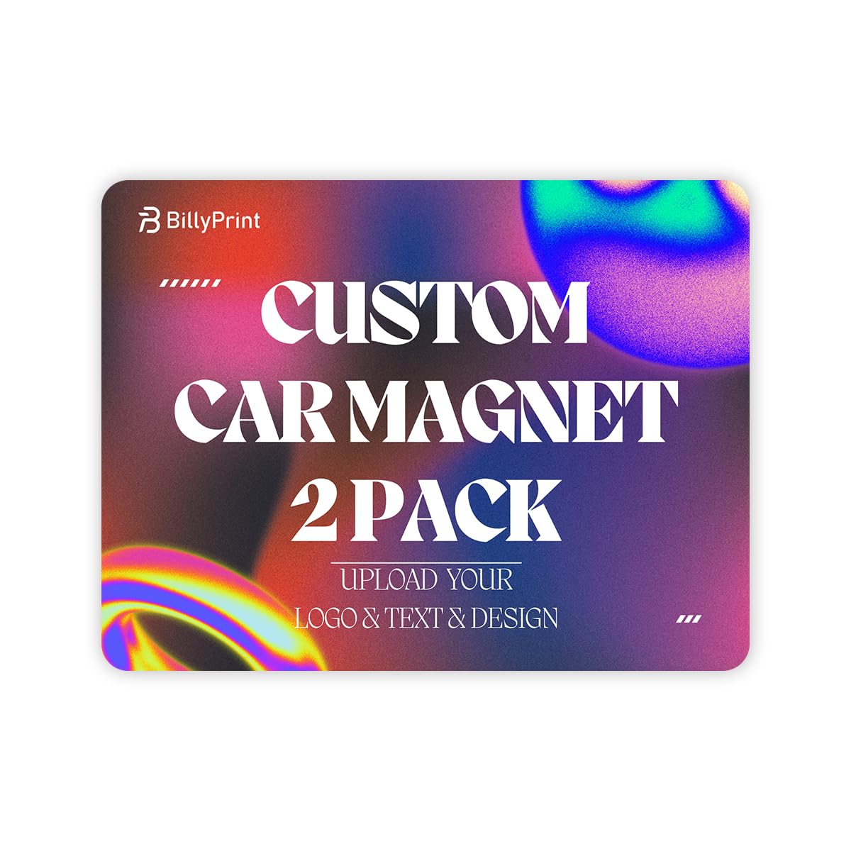 BillyPrint Custom Car Magnet for Business 2-Pack Vivid Printing Reflective Fade-Resistant Material Car Advertising Sign Personalized Magnetic Sheets for Vehicles Multi Size 12x18in