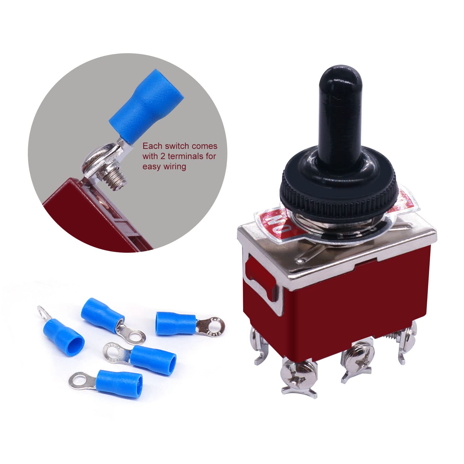 Amazon.co.jp: weideer 2個 トグルスイッチ 12V 30A オン/オフ