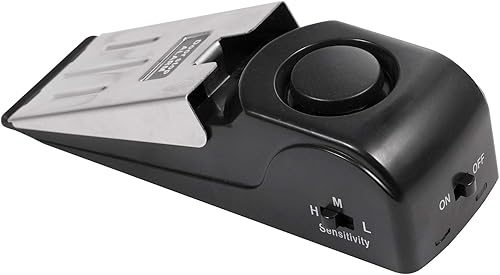 Miniatura 7 de Alarma de tope de puerta, paquete de 2 unidades, tope de puerta de 120 dB, alarma de tope de puerta de cuña, ideal para viajes, hotel, seguridad