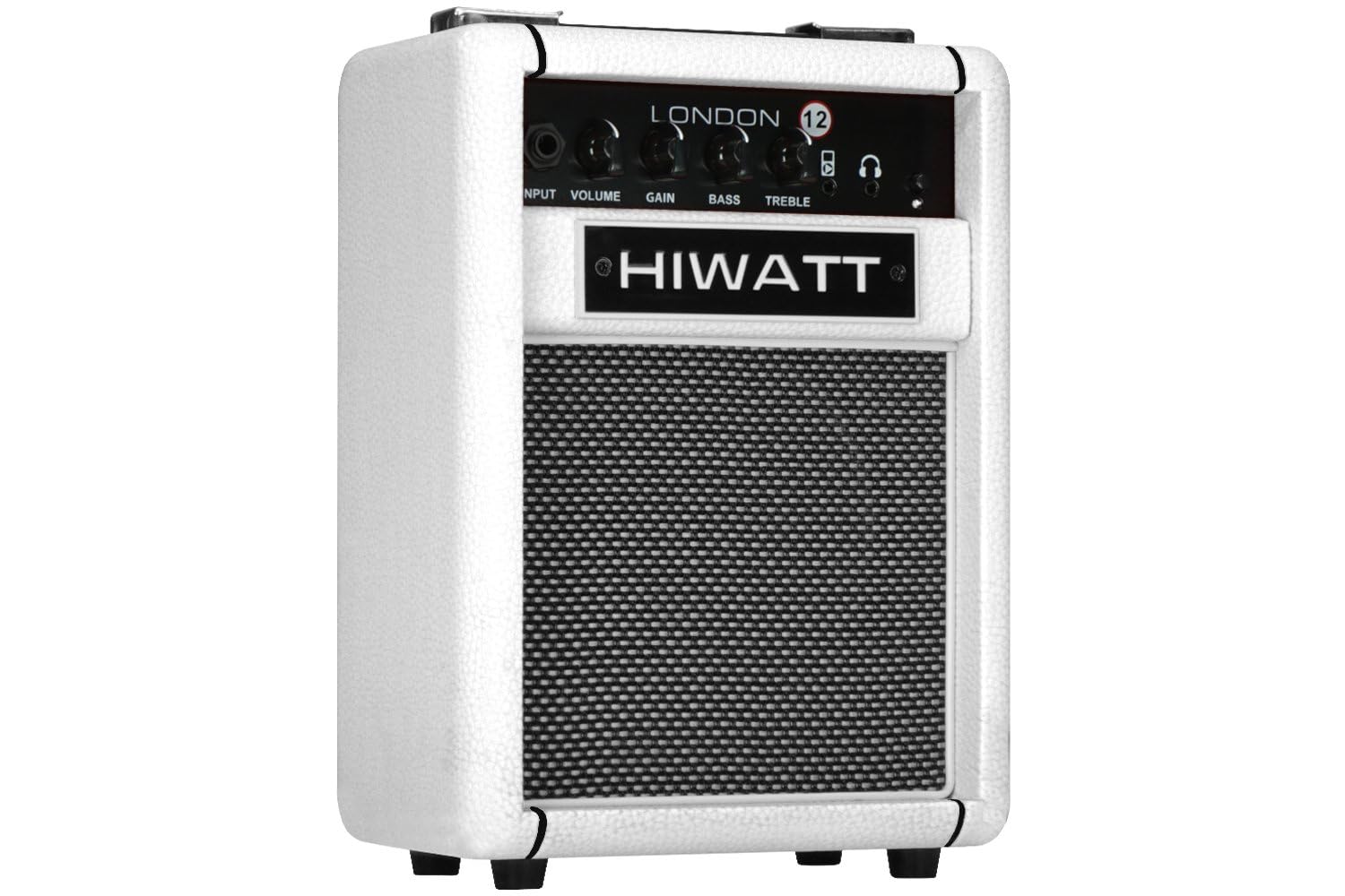 Hiwatt - London 12 Amplificador Combo para Guitarra 12 W, 1 Canal, Bluetooth, Salida de Auriculares de 3,5 mm, Entrada AUX, Controles de Volumen, Gain, Agudos y Graves, Blanco