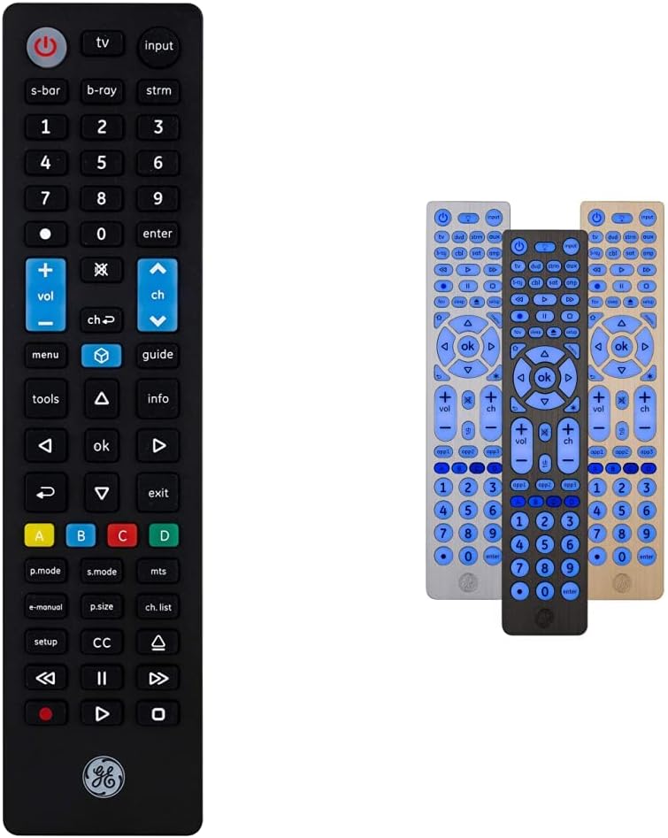 Samsung Replacement Remote by GE + GE 8Device Backlit