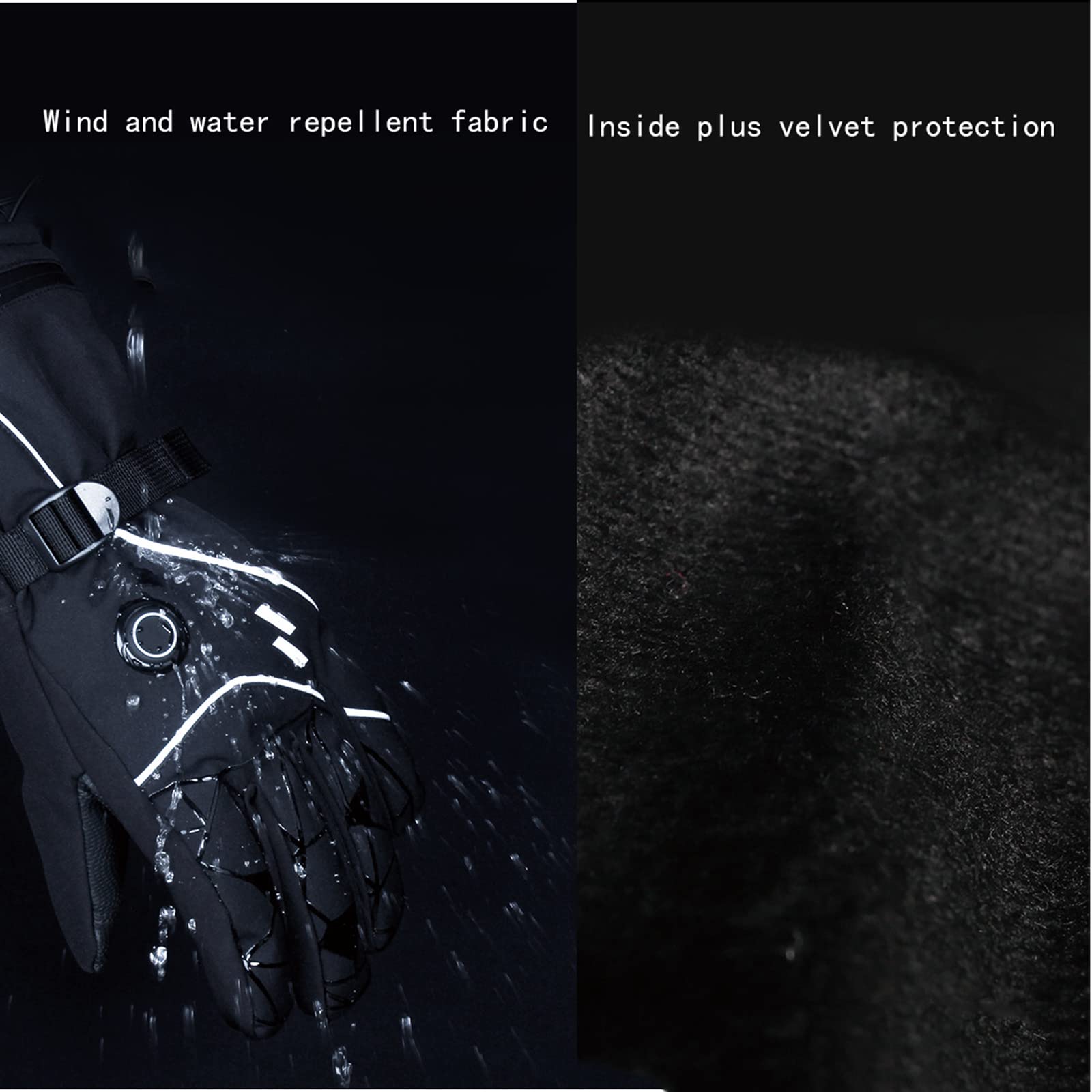 CHEWYNP Guanti riscaldati Guanti - Guanti da Sci elettrici per Uomini e Donne, Guanti Caldi Impermeabili, Guanti con Batteria Ricaricabile da 7,4 V per Moto, Sci, Pattinaggio, Pesca, campe