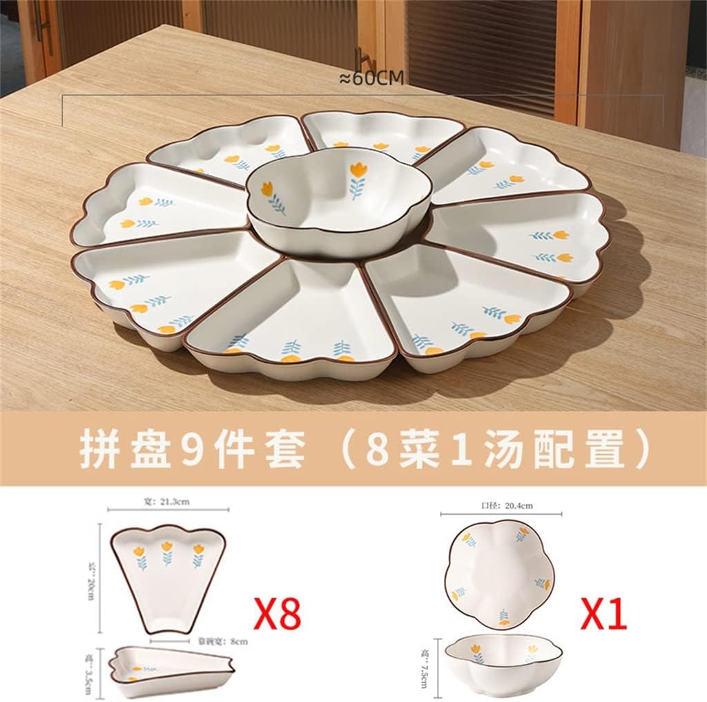 Combination Tableware Combination Hot Pot Side Dishes Household Fan-shaped Dishes Set