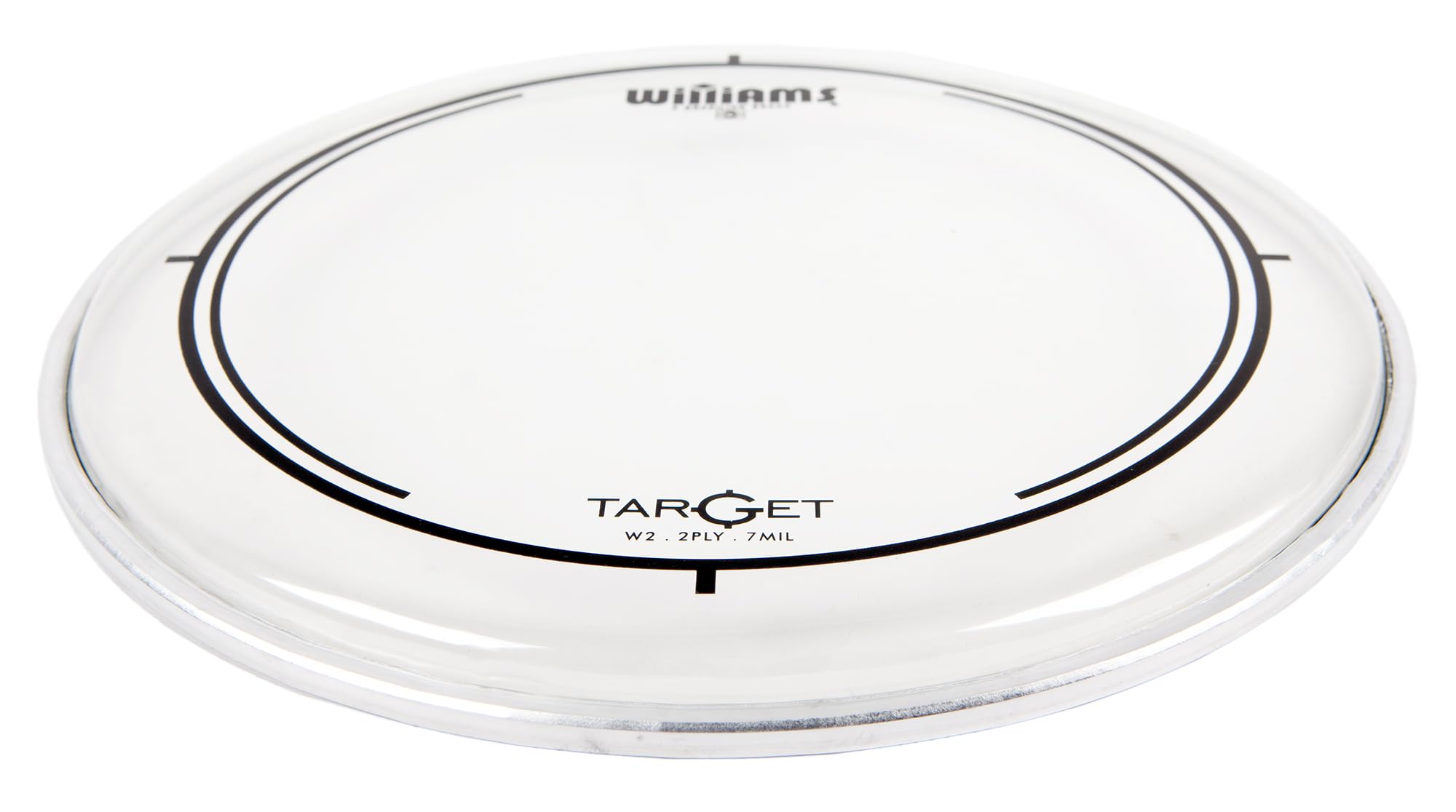 Williams Target Drumfell-Set, 2-lagig 7mil, Für Tom/Standtom/Bassdrum, Rot/Weiß/Blau (transparent, 10")