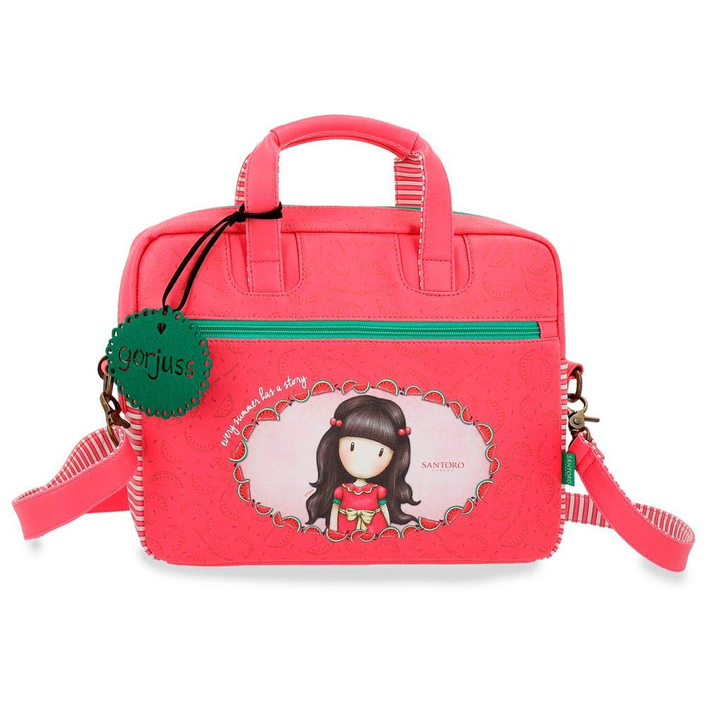 Gorjuss Santoro Every Summer has a Story Laptop Briefcase Orange 33x25x5,5 cms Synthetic Leather 13,3"