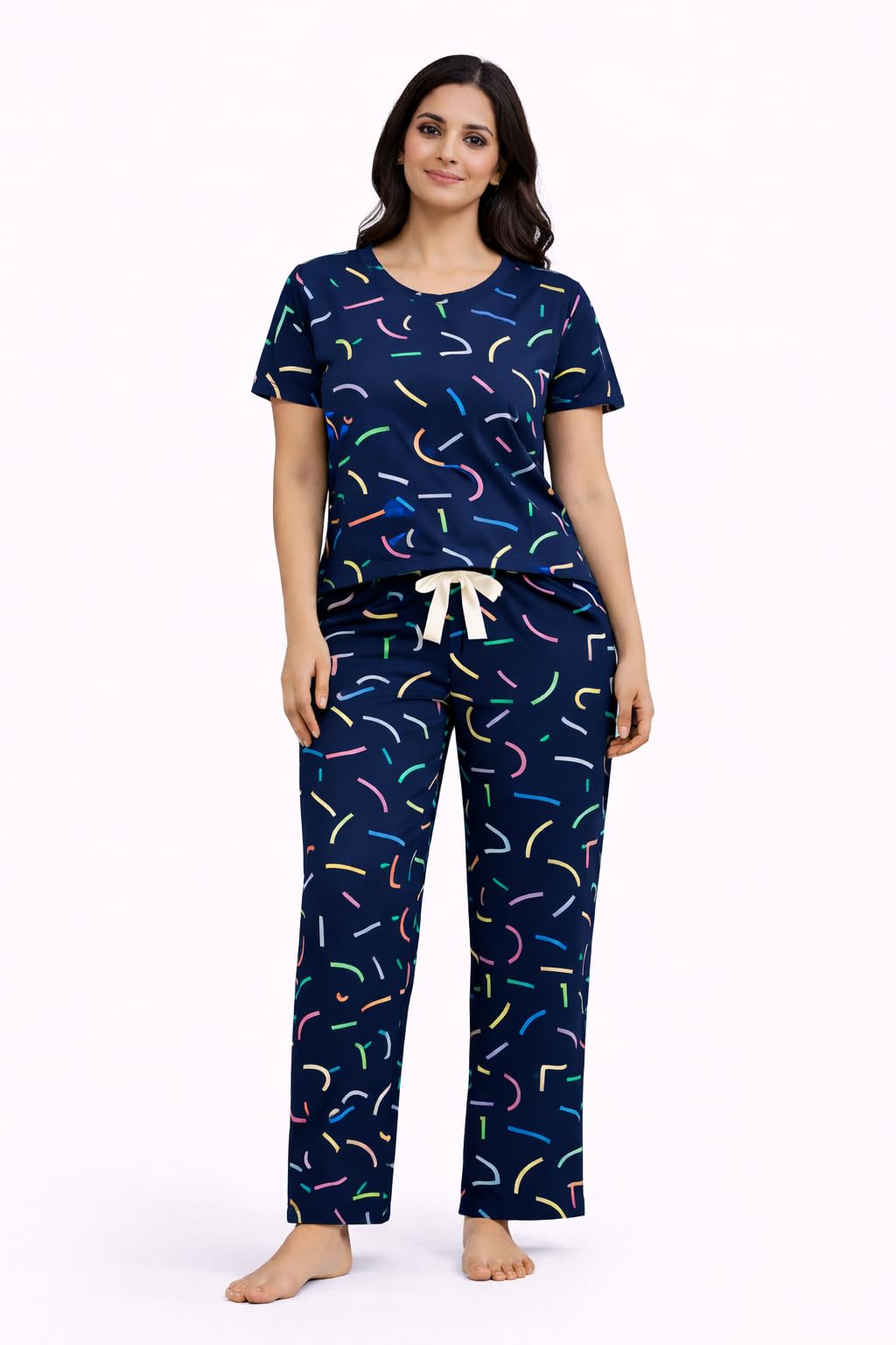 Stylo X-Line Womens Printed Top & Pyjama Set-image-15