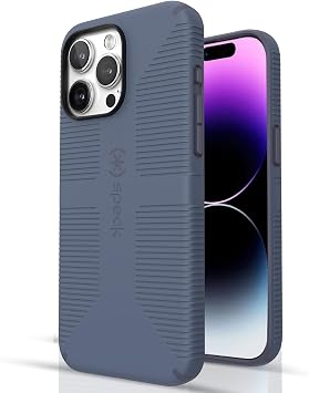 Speck iPhone 15 Pro Max Case - Built for MagSafe, Drop Protection Grip - Scratch Resistant, Soft Touch, 6.7 Inch Phone Case - CandyShell Grip Mystery Blue/Faded Denim