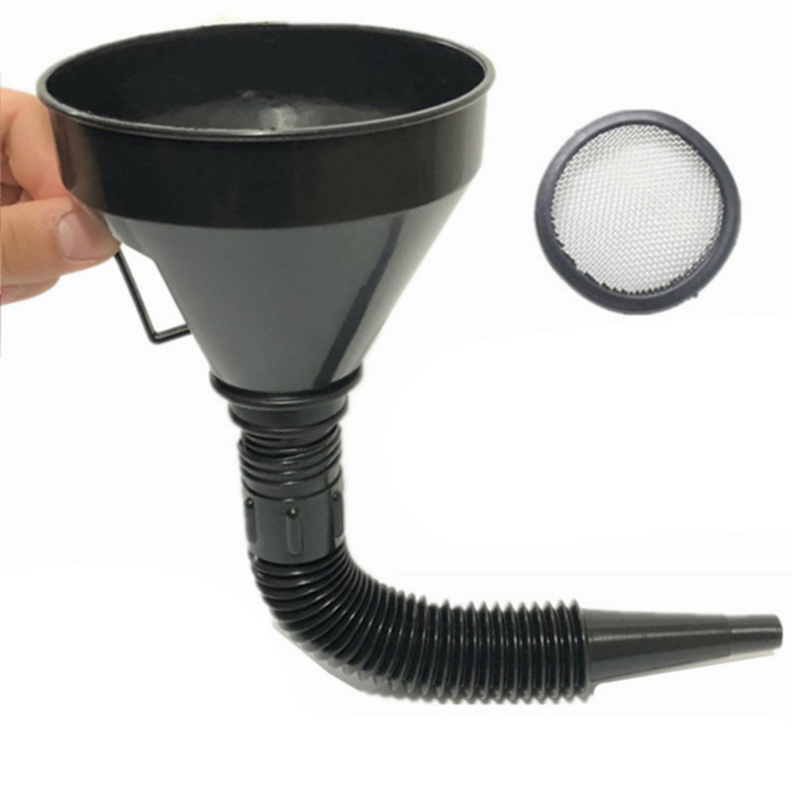 Imbuto in plastica per veicolo universale auto moto con beccuccio flessibile per carburante, benzina, olio gasolio, acqua