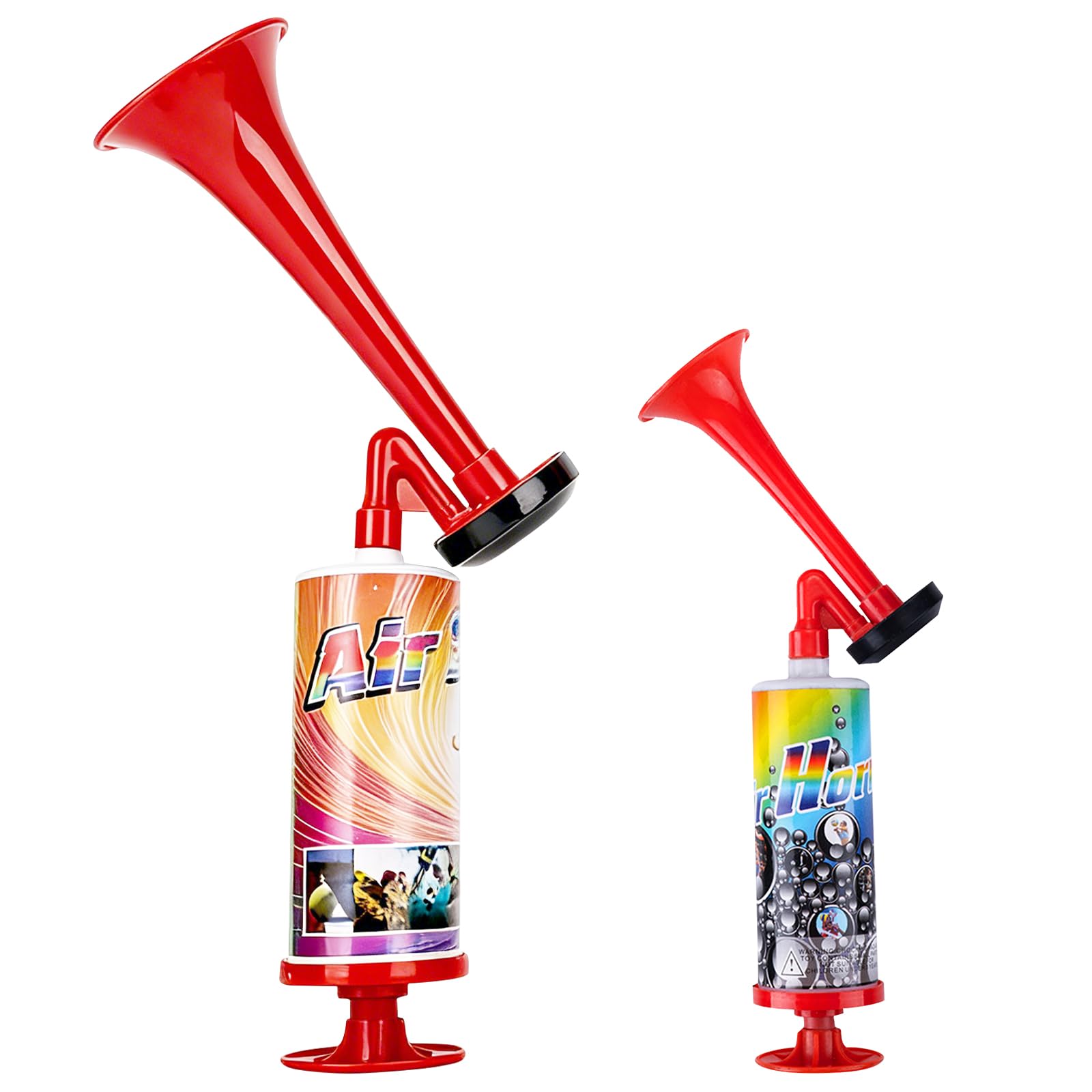 Tromba Stadio ad Aria Manuale, 2 Pezzi Palmare Air Horn Stadion Trombo, Trombe ad Aria Compressa per Tifare alle Partite e alle Feste della Coppa del Mondo