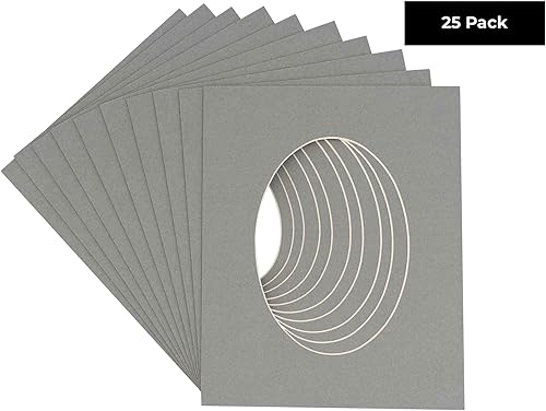 Miniatura 7 de Tapete de 9 x 12 pulgadas, corte biselado para fotos de 7 x 10 pulgadas, apertura de tablero de fotos ovalado negro precortado, sin ácidos, mate