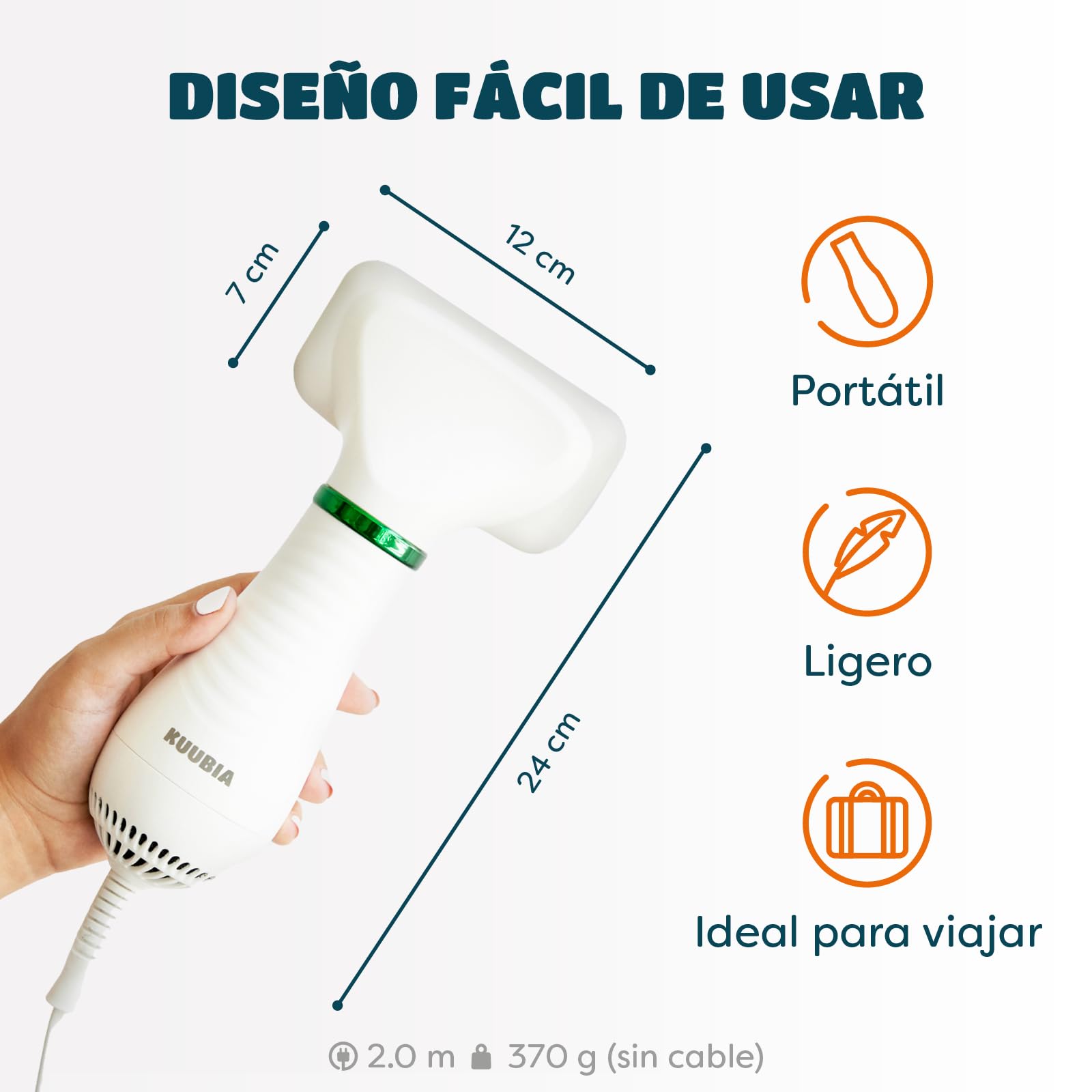 Secador de Pelo para Mascotas | Secador de Pelo Portátil y Silencioso 2 en 1 con un Cepillo Práctico | Temperatura Ajustable | para Perros y Gatos Pequeños y Medianos