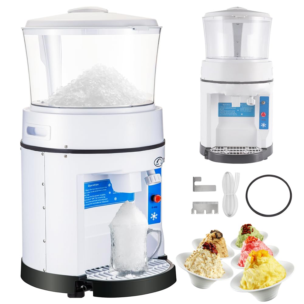YXZQLOZ Ice Shaver Crusher Machine, Portable Snow Cone Maker, 600KG/H Capacity, Self-Cleaning, for Home and Commercial Use