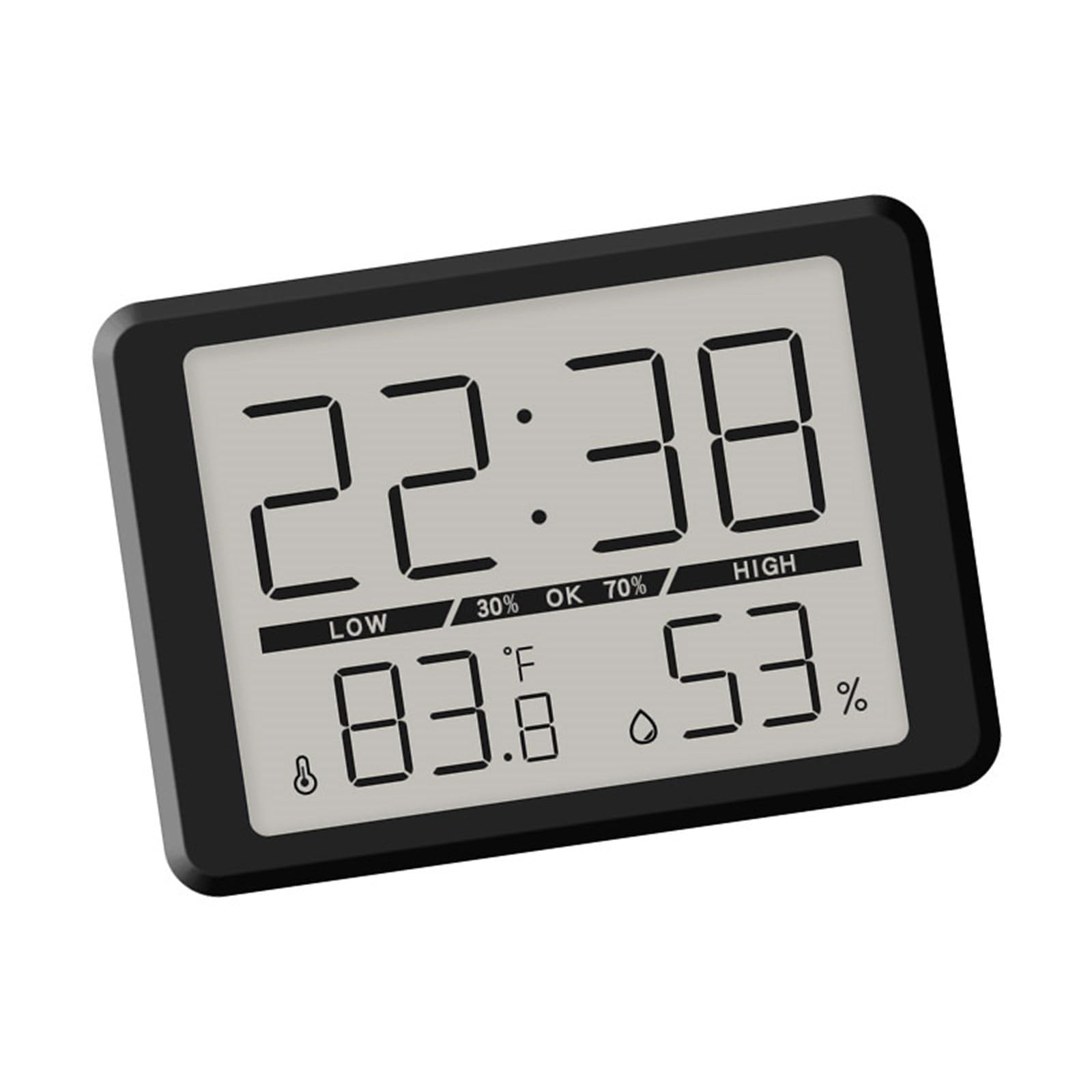 Whoasyst Contemporary Digital Alarm Clock with Time Day Temperature Humidity Display Battery Operated for Living Room Bedroom Alarm Clock