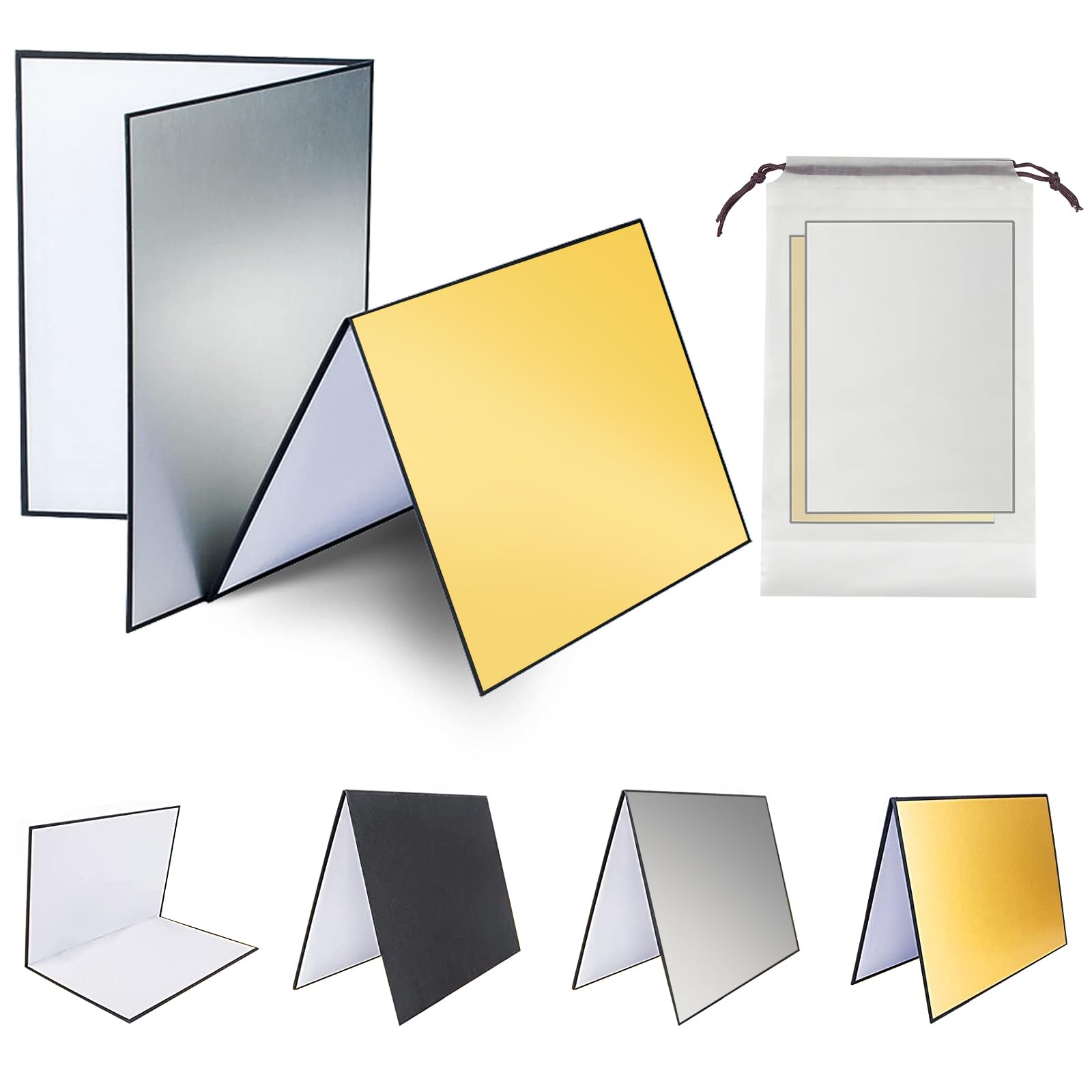 2 sztuki lekkiego reflektora kartonowego 3 w 1, reflektor fotograficzny, składany dyfuzor do fotografii, płytka odblaskowa, do produktów spożywczych, do robienia zdjęć karmiących piersią, z