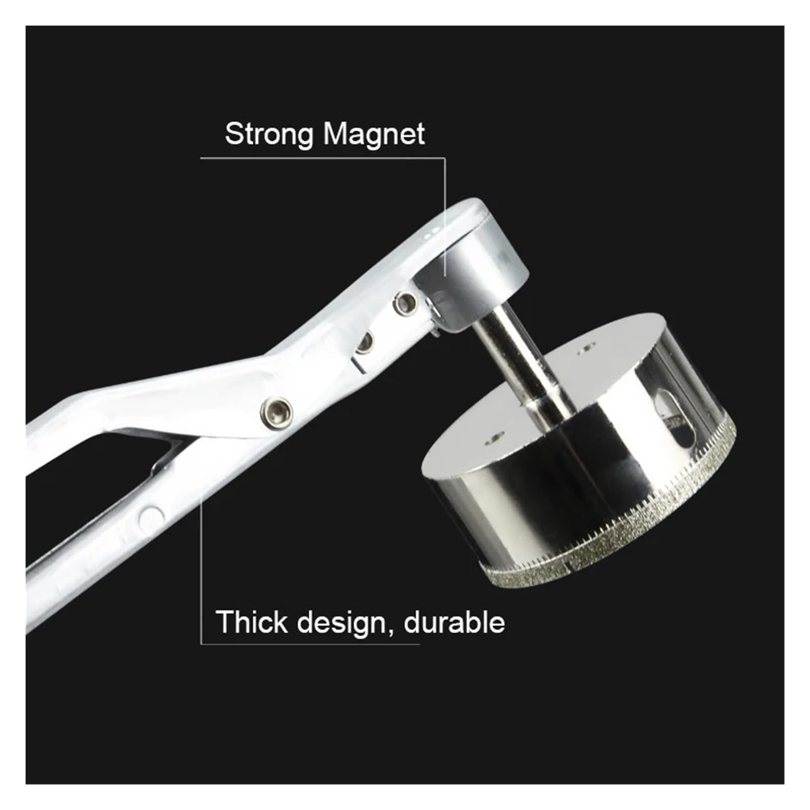 Herramienta magnética para Recoger Objetos Pesados Alicates de Seguridad magnéticos Fuertes, Dispositivo de Mango de Seguridad, máquinas cortadoras de Fibra, recogedor de Metal(One Head-1.0kg)