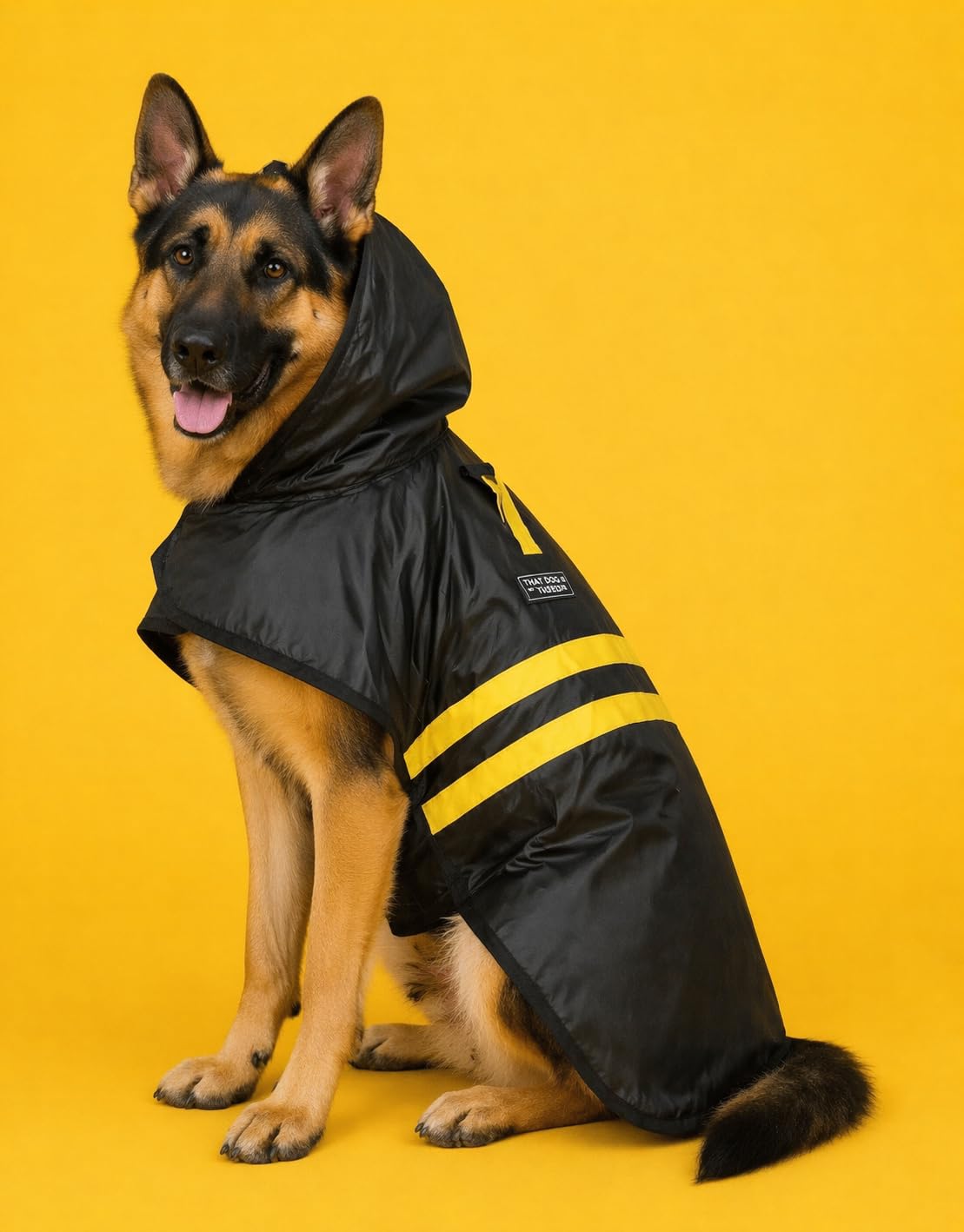 That Dog In Tuxedo Pawddington Dog Raincoat with Hoodie - Black (Size - 28)-image-31