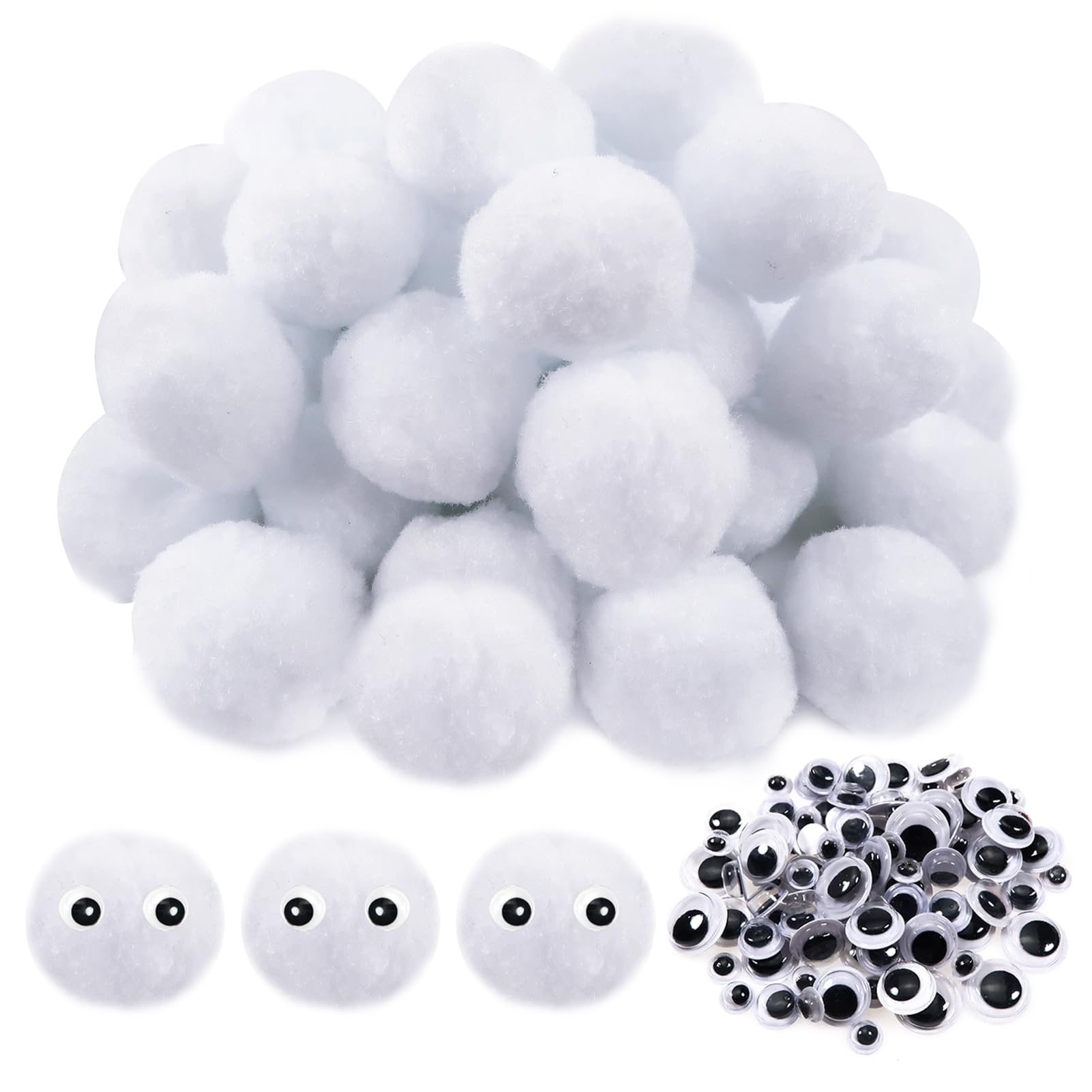 50 Pom Pom Rossi 5cm + Occhi Adesivi - Per Decorazioni Fai Da Te E Crafts - Foto 4