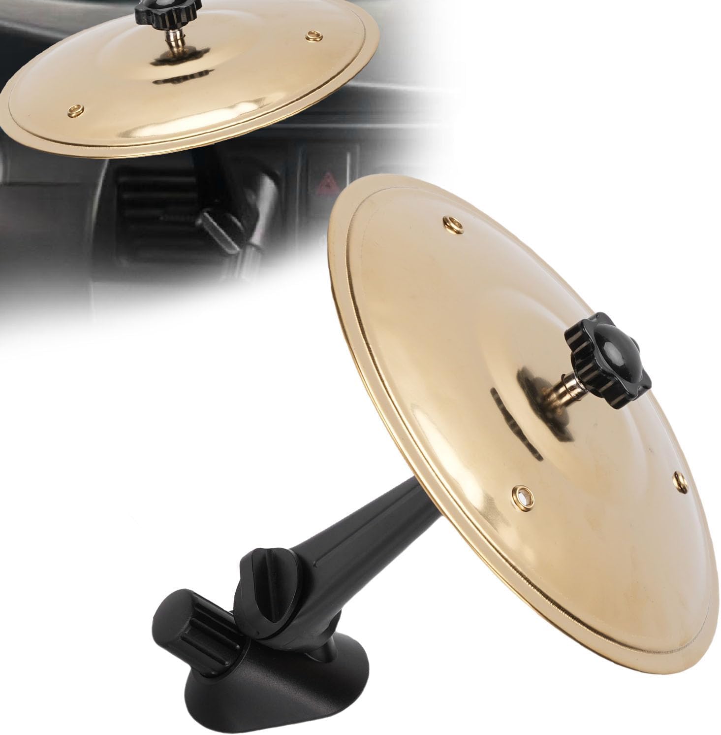 CHICIRIS Car Cymbal Car Cymbal мини-барабан для автомобиля устанавливаемый на вентиляционную решетку или приборную панель небольшой забавный и практичный аксессуар GOLD