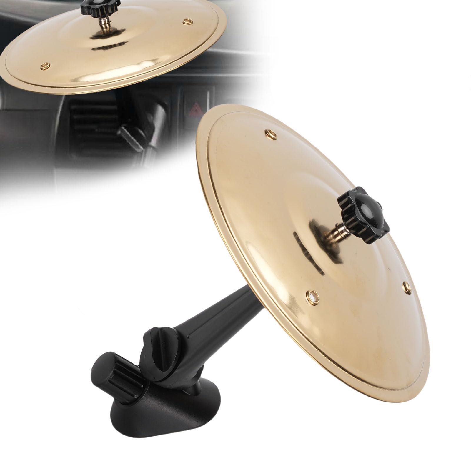 CHICIRIS Car Cymbal, Car Cymbal Cymbal Mini Bęben dla Pojazdów Air Vent Dash Dash Małe Zabawne Akcesoria Praktyczne (GOLD)
