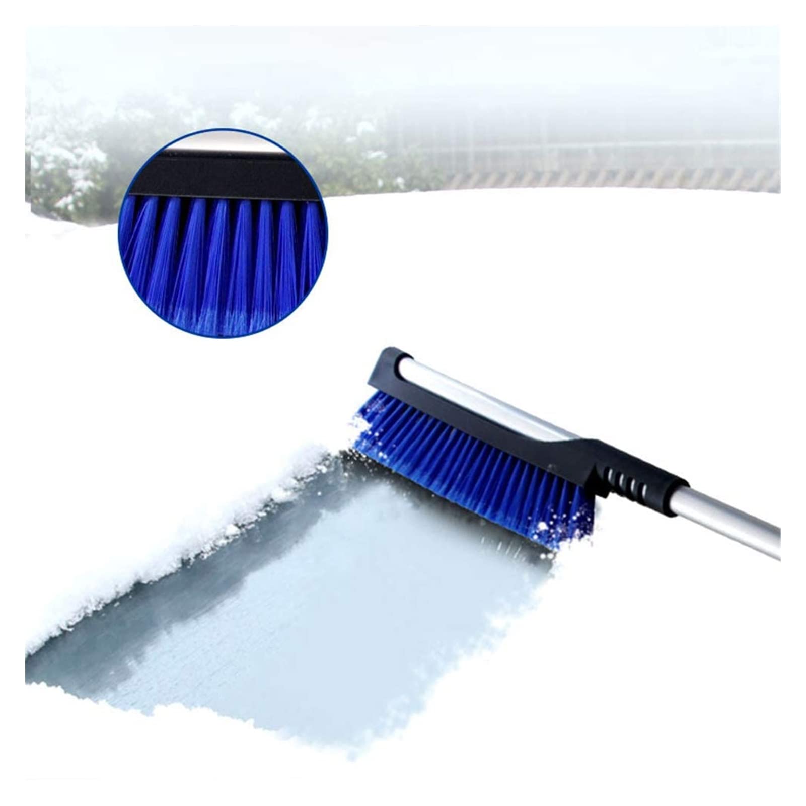 XMING Cepillo de Nieve del Coche, Escoba de remoción de la Nieve automática Extensible con raspador de Hielo, Agarre de Espuma, Cepillo de Nieve telescópico for camión de automóviles SUV, Negro (Colo
