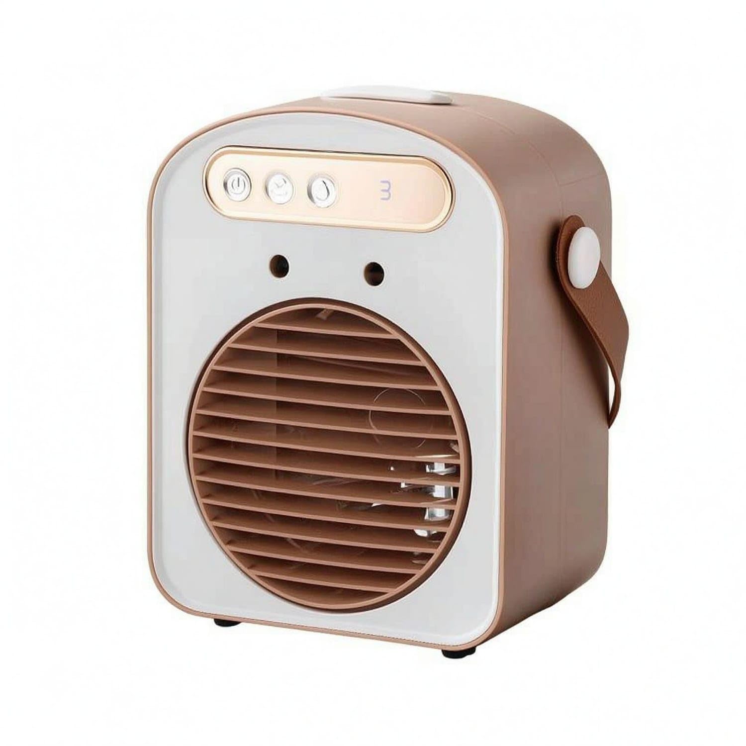 Spray Humidification USB Air Cooler Three-Speed Desktop Air Cooler Water Reservoir Humidifying Fan Compact for Office, Home, Dormitory, Brown White | Home & Garden | Home Improvement-picture-14