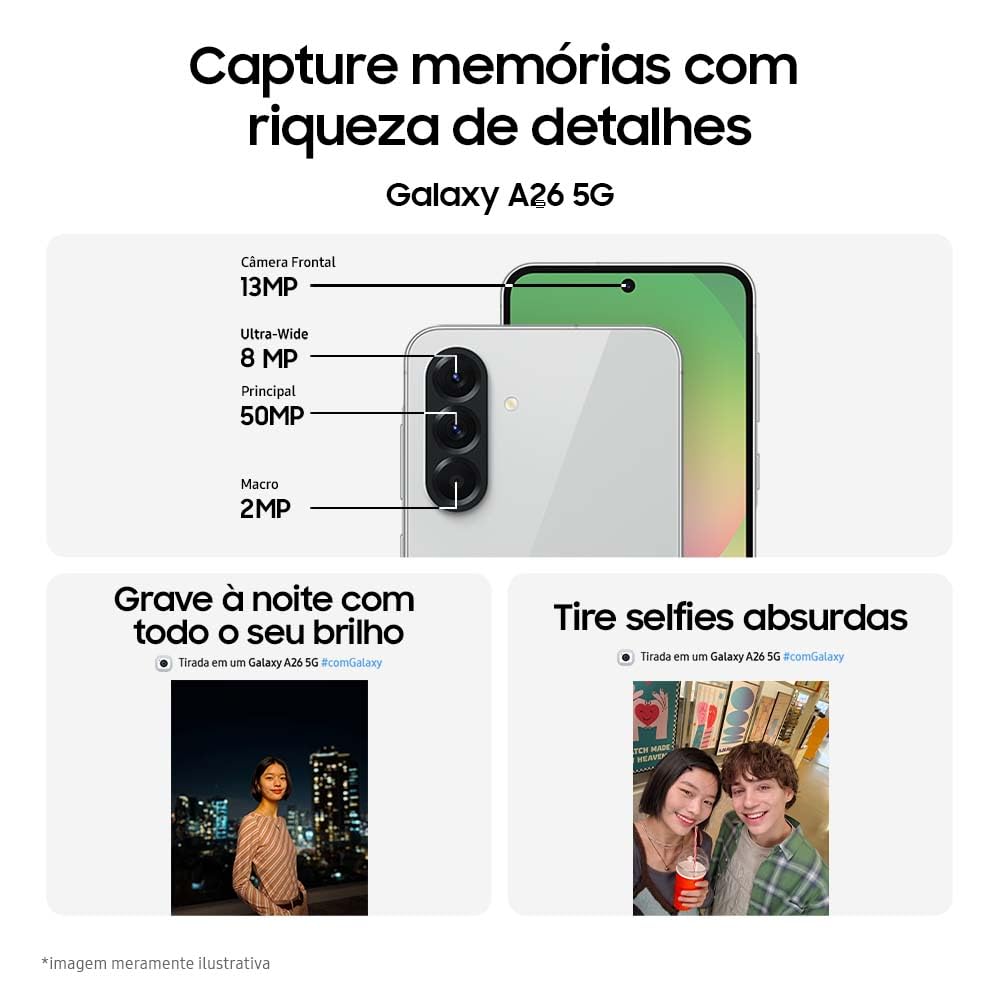 Samsung Galaxy A26 5G with AI | 256GB, 8GB, Dual SIM | 6.7" 120Hz AMOLED, IP67 Water Resistant, Android 15 | International Model Factory Unlocked for T-Mobile, Global | 25W Charger Bundle (Mint)