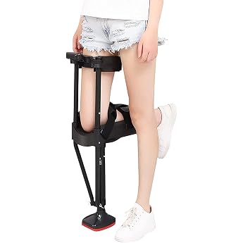 Steerable Knee Walker Telescopic Walker with One Leg Non-Slip Crutches Knee Single Leg Crutches for Ankle Fractures Sprains Calf