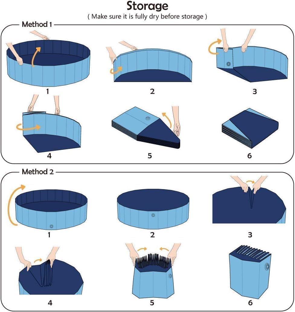 Foldable Dog Pools for Large Dogs, Dog Bathtub, PVC Pet Swimming Pool Bathtub Collapsible, Hard Plastic for Pets Dogs and Cats, Pet Wading Pool for Indoor and Outdoor (Blue, XXXL-47.3 * 11.9'')