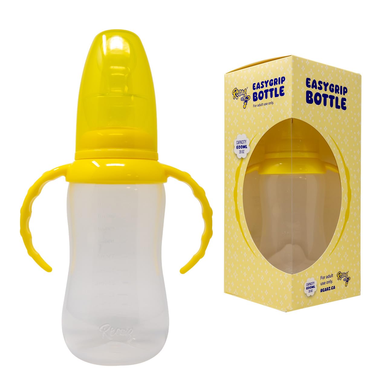 Rearz Yellow Easy Grip Adult Drinking Aid Cup Adaptive Living - BPA Free