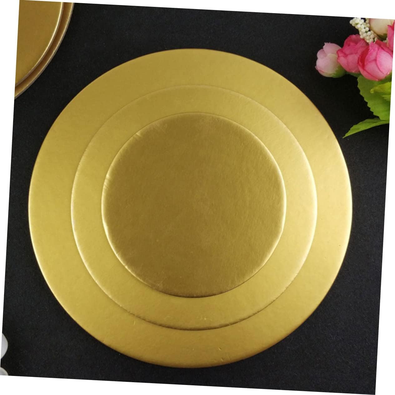 OUNONA 12pcs Round Cake Drums Sturdy Multi-tiered Cake Boards for Weddings Birthdays Cardboard Base Thick Reliable Lightweight