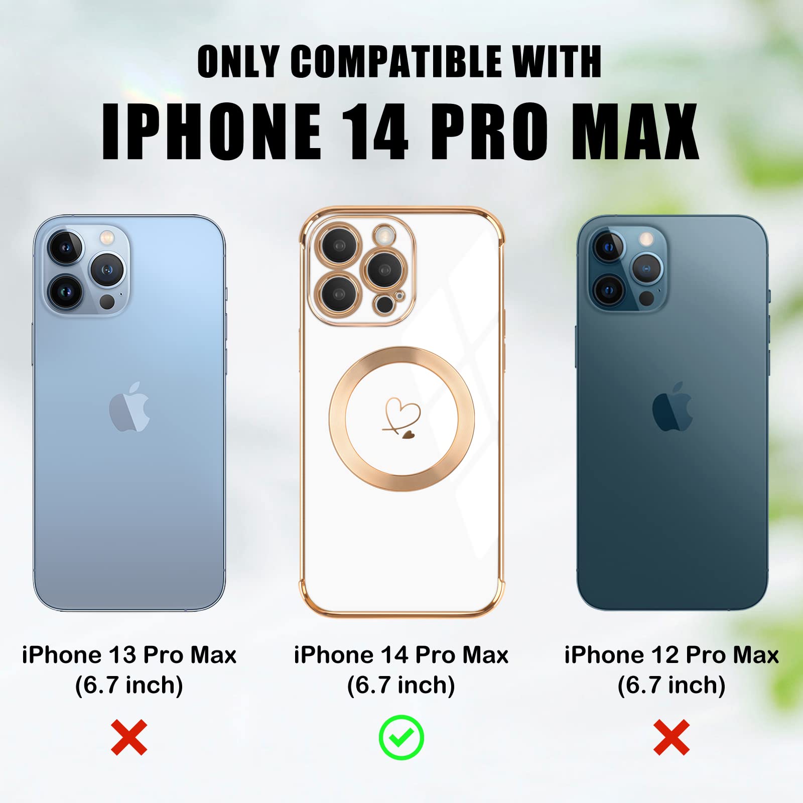 Newseego Custodia Magnetica Quadrata Per IPhone 14 Pro Max: Silicone Morbido Con Protezione Fotocamera - Blu