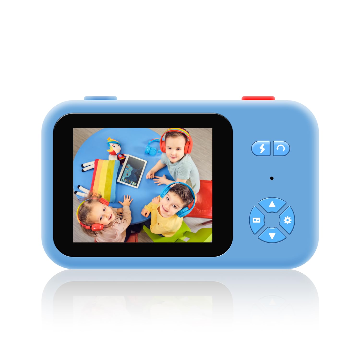 GOGEN DECKO Aparat dla dzieci, aparat cyfrowy dla dzieci, aparat do selfie, zdjęcia i wideo HD, efekty fotograficzne, karta micro SD 32 GB, LED, akumulator litowo-jonowy, nadaje się dla dzieci od 3