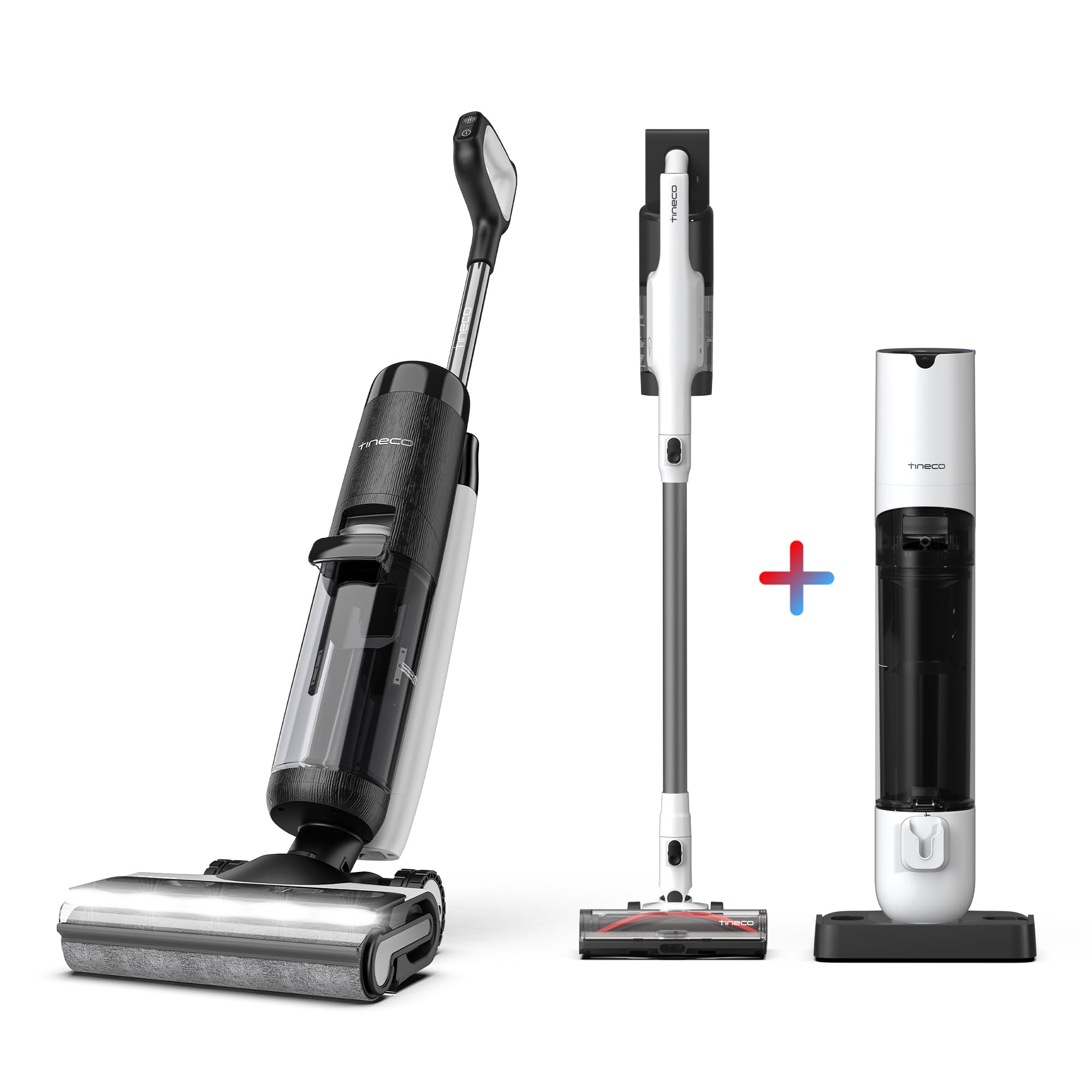 TinecoFloor ONE S7 PRO Cordless Wet Dry Vacuum Cleaner & Pure ONE Station 5 Cordless Smart Vacuum with 2.5L Auto Dust Base, Full-Path Self-Cleaning