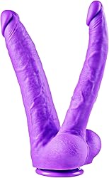 Consolador gigante realista de doble cabeza:consolador de silicona de 26cm,ventosa grande,estimulación anal gruesa del punto G,tapón anal y vaginal grande XXL,adecuado para mujeres y juguetes lésbicos